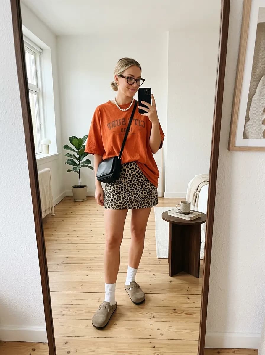 Fashion creator content: a mirror selfie of the day’s outfit