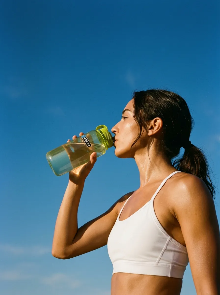 Fitness creator content: an outdoor hydration break