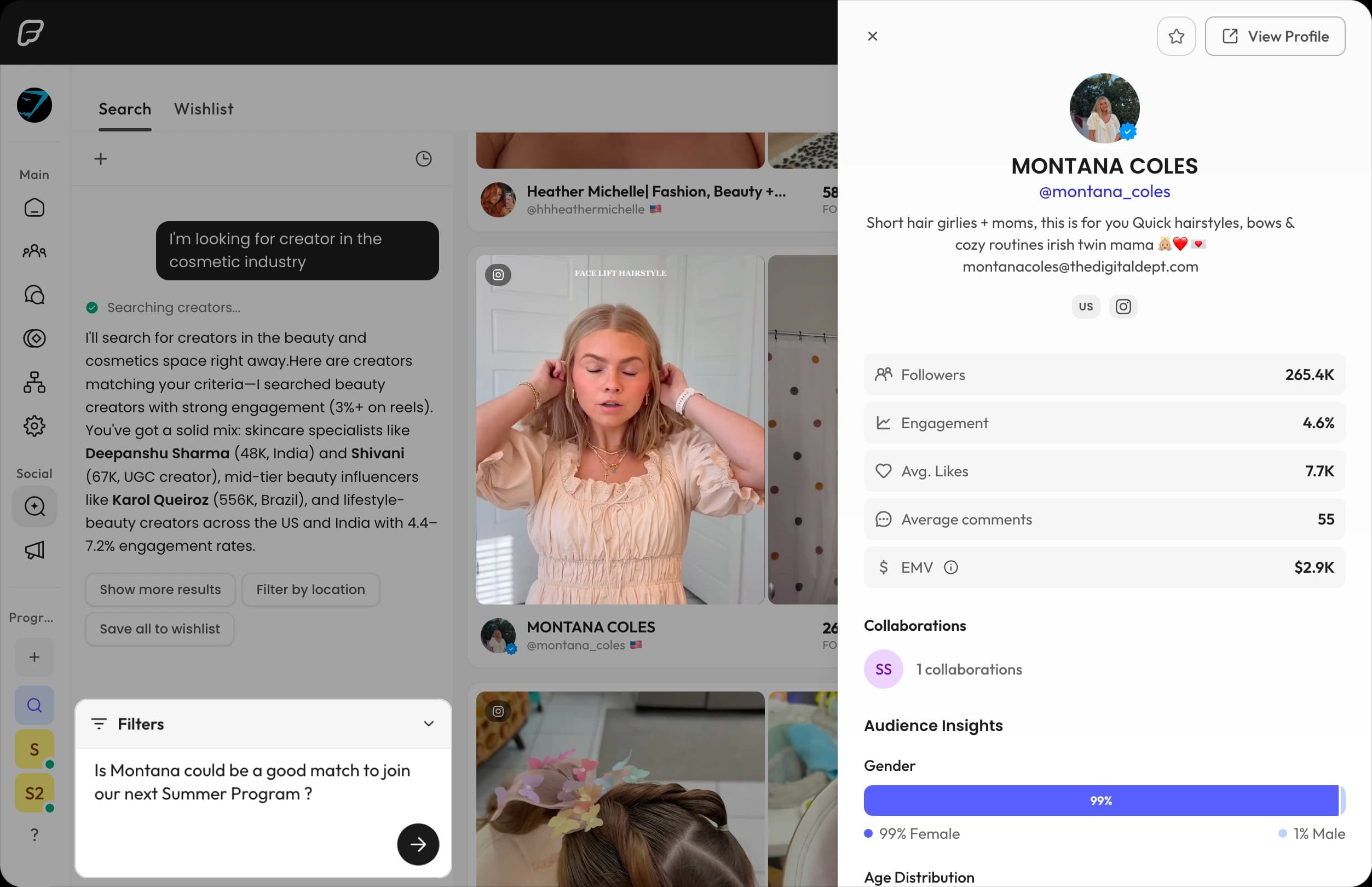 AI Companion — Smart Q&A with creator search and profile insights